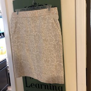 Beige and off white pencil skirt.